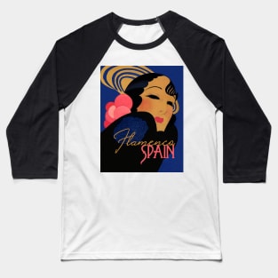 Flamenco Spain Art Deco Baseball T-Shirt